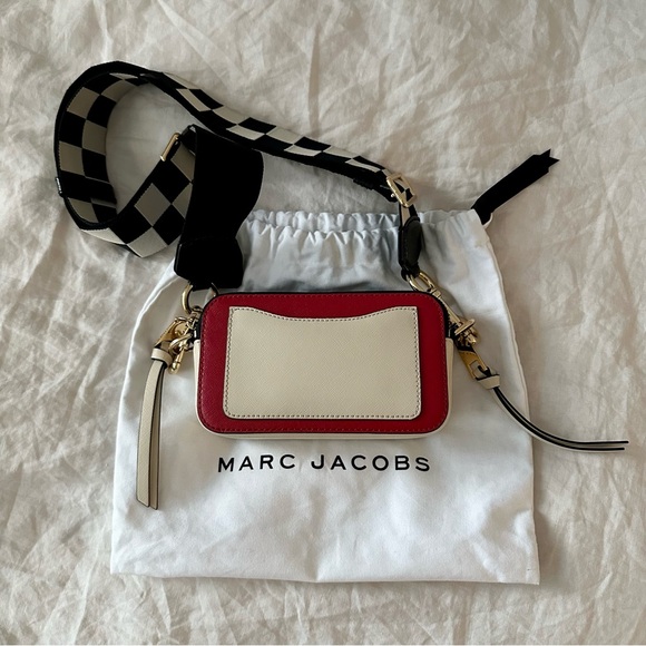 Marc Jacobs Snapshot Crossbody Bag in Red Black Checkered - Picture 2 of 12